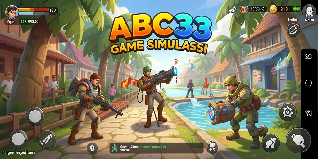 Screenshot utama dari gameplay ABC33 yang menampilkan dunia simulasi yang mendalam.
