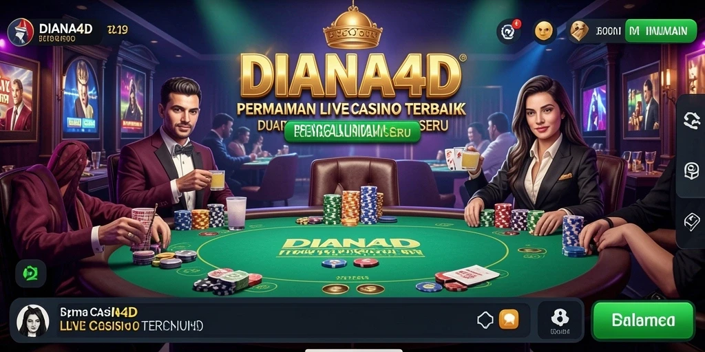 Tampilan gameplay Live Casino yang seru dan interaktif di DIANA4D.