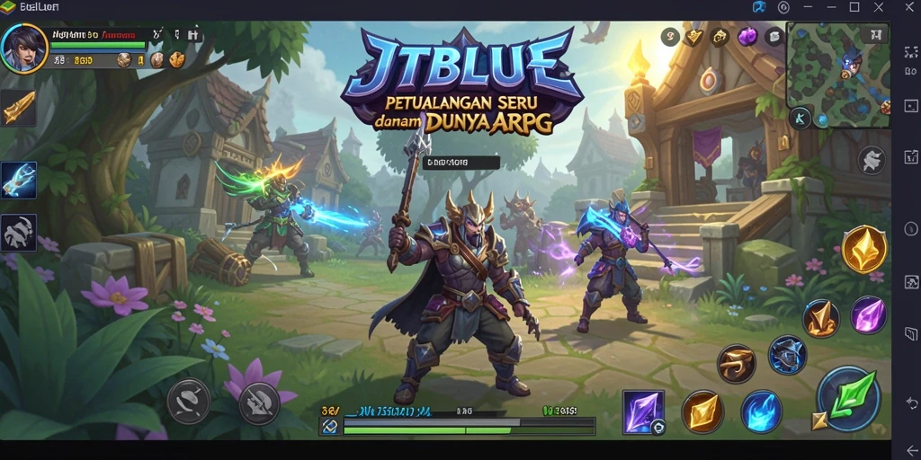 Tangkapan layar menunjukkan pertarungan mendebarkan di JTBLUE dengan grafis yang menakjubkan.