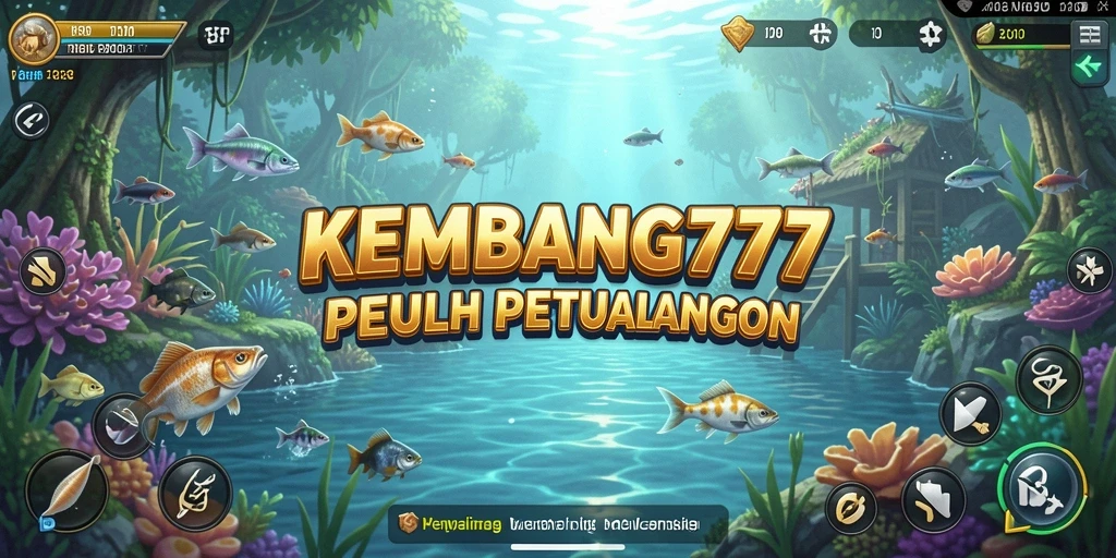 Tampilan gameplay KEMBANG777 yang menarik saat memancing di alam terbuka.