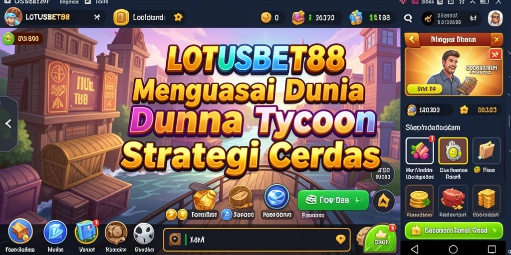 Screenshot LOTUSBET88 menampilkan berbagai pilihan bisnis yang dapat dikelola pemain.