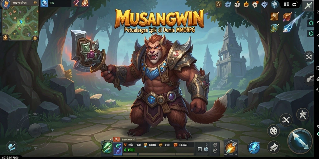 Screenshot gameplay MUSANGWIN yang menakjubkan dari petualangan MMORPG.