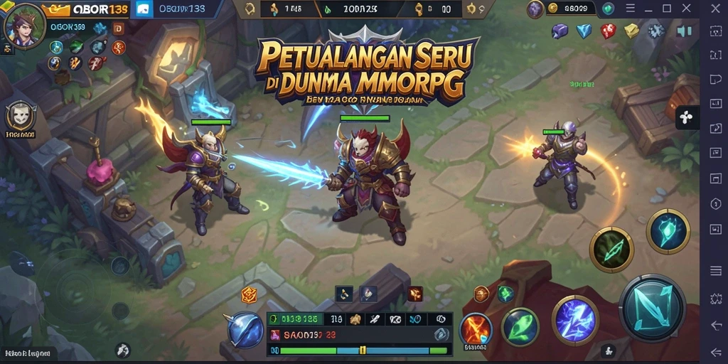 Screenshot OBOR138 menampilkan aksi pertarungan mendebarkan dalam dunia MMORPG.