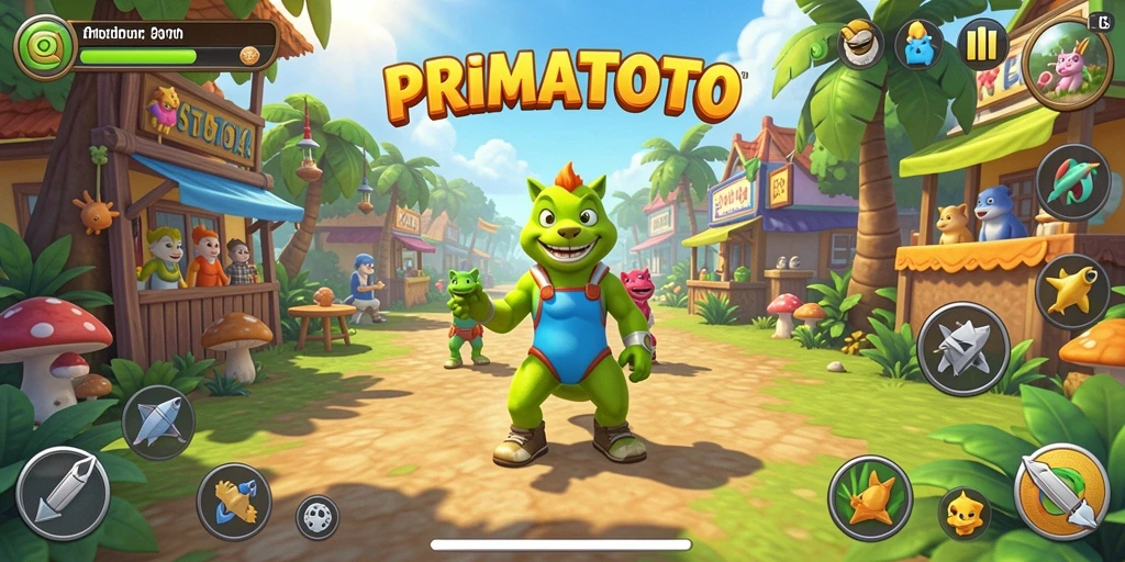 Screenshot gameplay PRIMATOTO menampilkan aksi interaktif dan grafis yang menawan.