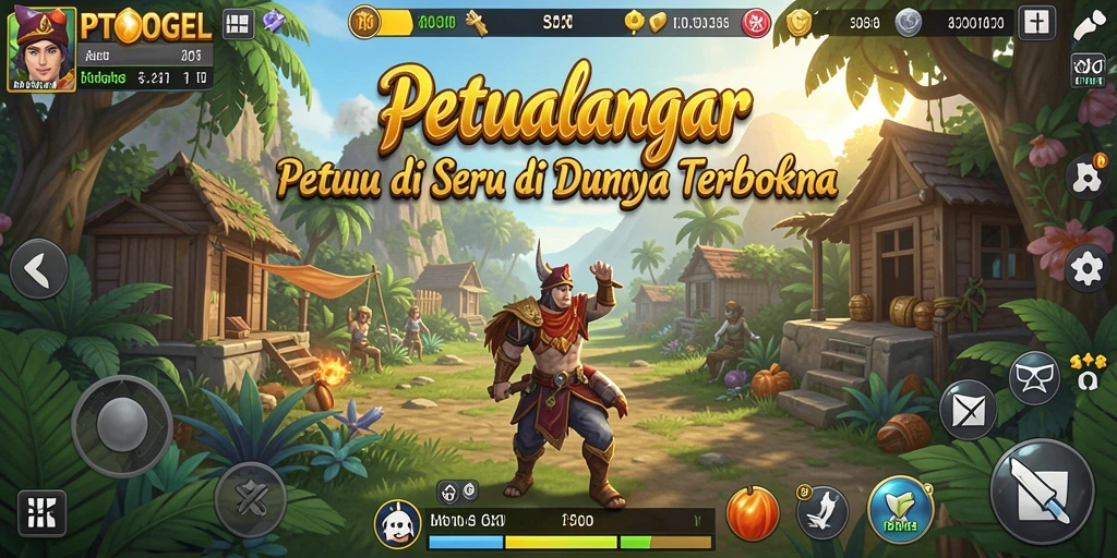 Tangkapan layar PTTOGEL menampilkan aksi seru di dunia terbuka.