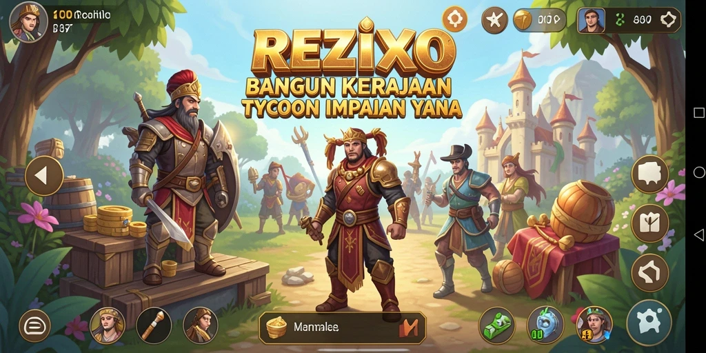 Tampilan gameplay REZIXO yang menarik dan penuh strategi Tycoon.