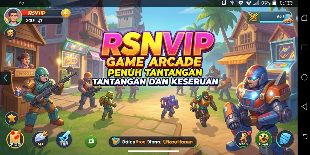 Screenshot utama RSNVIP yang menunjukkan gameplay Arcade yang seru.