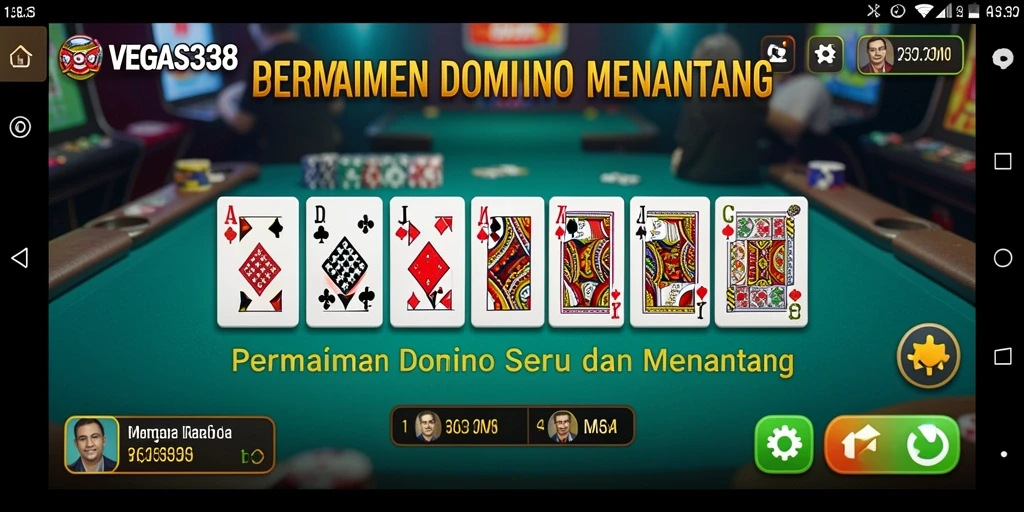 Tampilan menarik dari gameplay Domino di VEGAS338.